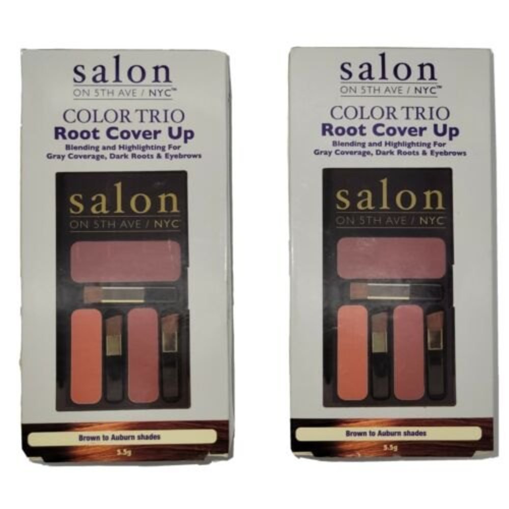 Lot Of 2-Salon on 5th Avenue Color Trio Root Cover Up Brown to Auburn Shades